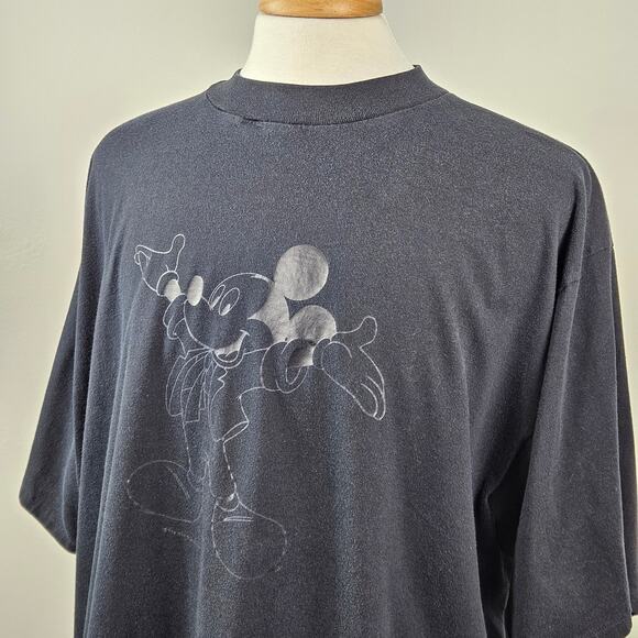 VTG Jostens Mickey Mouse Disney Black T-Shirt Tee | Adult One Size Big and Tall - Picture 14 of 16